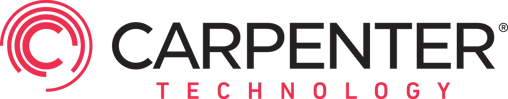 The image displays the logo of Carpenter Technology Corporation, featuring a red circular emblem with a stylized 